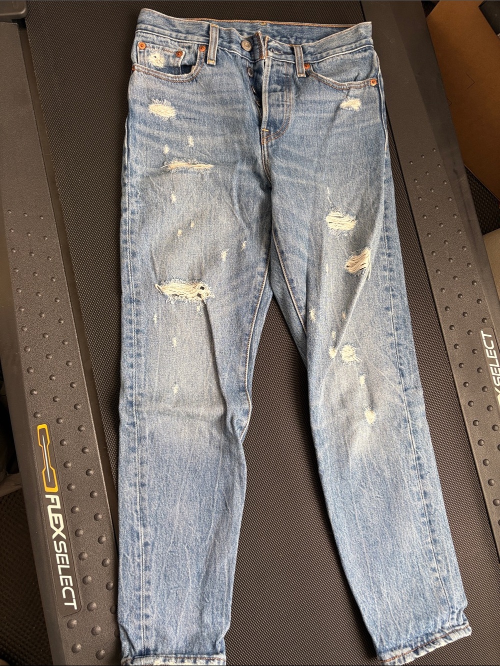 Levi's Light Blue Distressed Boyfriend Jeans